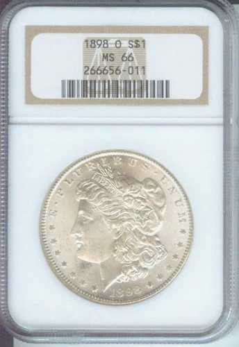 1898-O モーガン シルバー ドル NGC MS66 美しく希少なスーパージェム 古い所有者!!!