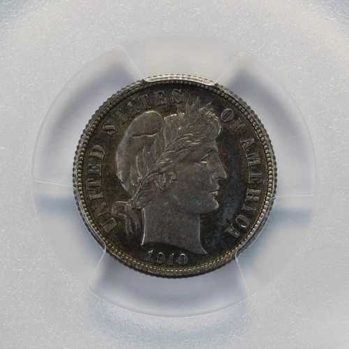 1910年 バーバー シルバー プルーフ ダイム PCGS PR63