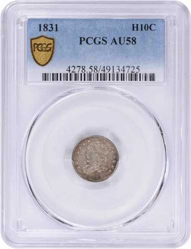 1831年 胸像 シルバー ハーフダイム AU58 PCGS