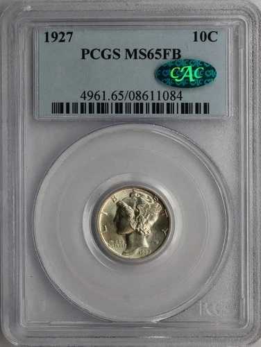 1927年製マーキュリーダイム PCGS MS65FB CAC