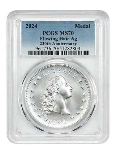 2024年 フローイングヘア シルバーメダル PCGS MS70 (230周年記念)