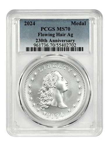 2024年 フローイングヘア シルバーメダル PCGS MS70 (230周年記念)