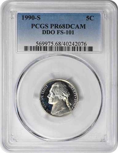 1990-S ジェファーソン・ニッケル DDO FS-101 PR68DCAM PCGS｜WORLD RESOURCE【QUEEN店】