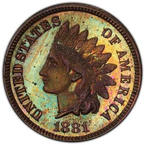 素晴らしい音色！1881年インディアンヘッド・セントプルーフ - PCGS PR 63 BN - コレクターズアイテム