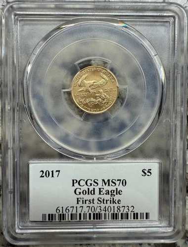 2017年 5ドル イーグル金貨 1/10オンス トランプ大統領就任演説 - アメリカ第一 PCGS MS70