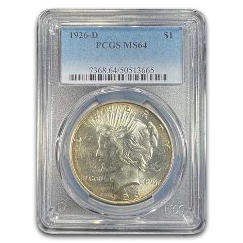 1926-D ピースダラー MS-64 PCGS（トーン付き） 137,500円