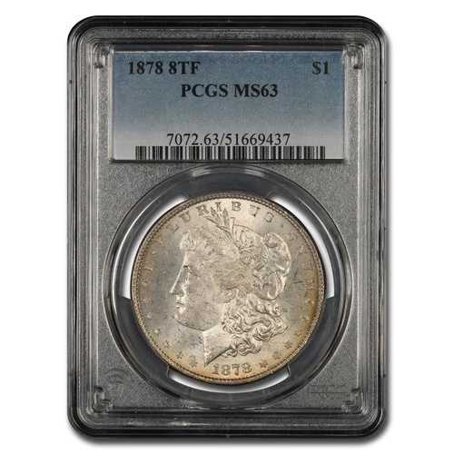 1878年 モルガン・ダラー 8TF MS-63 PCGS（トーン付き）