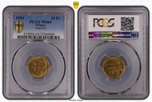 10 フラン ギロー - 1954 - PCGS MS 64-