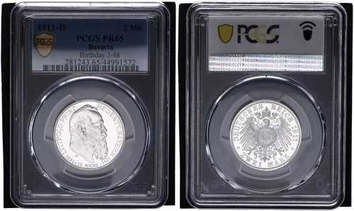 バイエルン 2マーク 1911-D ルイトポルド J.48 PCGS PR65 プルーフ 118417-|WORLD RESOURCE【QUEEN店】