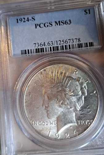 1924-S ピースダラー PCGS MS63