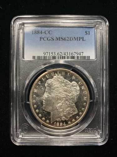 1884年 CC モーガン シルバー ダラー $1 PCGS MS62 DMPL オールド アンサーキュレート PL ディープミラー