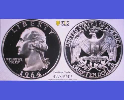 1964年 ワシントン クォーター ローポップ コイン 3枚セット PR68+ DCAM スーパーフロスティ PCGS/GS PQ+