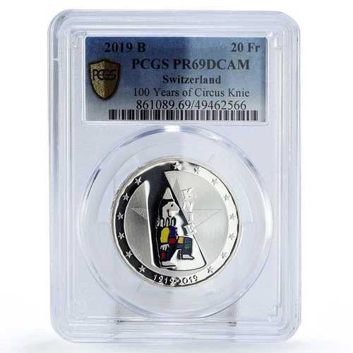 スイス 20フラン クニー サーカス アニバーサリー クラウン PR69 PCGS 銀貨 2019