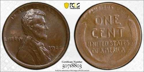 1922-D PCGS MS62BN 1セント WEAK D リンカーンセント