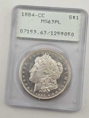 希少 1884年 Cc Morgan Rattler シルバードル US コイン PCGS Ms63PL プルーフ