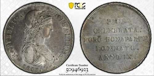 1801年 9年 チサルピナ共和国 30ソルディ PCGS AU 58