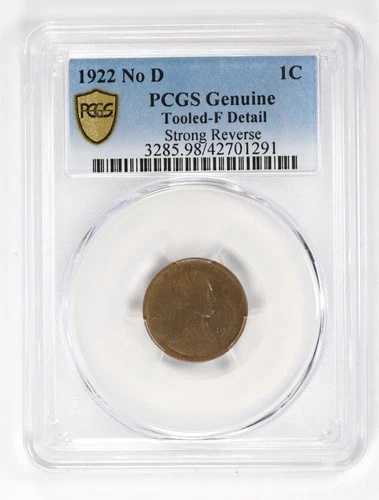 1922年 No D リンカーン ウィート セント 強力 裏面 PCGS シールド 純正 ツールド F ディテール 139,150円
