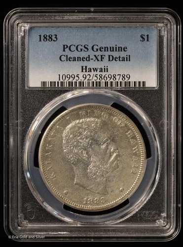 1883年 ハワイ カラカウア キング オブ ハワイ ドル 1ドル PCGS XF 詳細