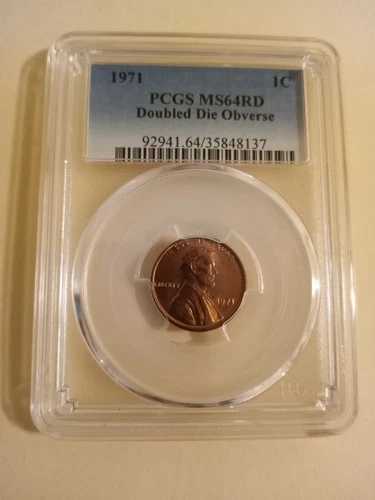 1971年 リンカーン・セント ダブルダイ 表面 DDO MS64RD PCGS