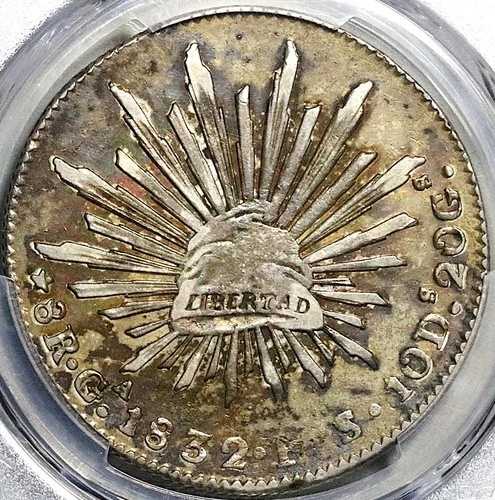 1832-Ga PCGS AU 50 メキシコ 8 レアル グアダラハラ 希少銀貨 (25120201D)