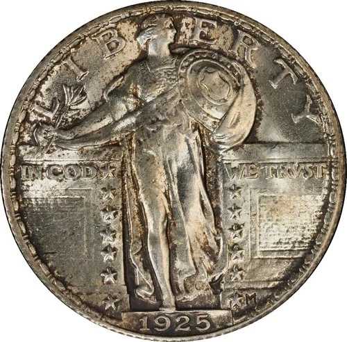 1925年 MS63FH スタンディング・リバティ・クォーター、PCGS 49804244