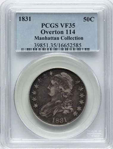 1831 年 キャップド バスト 50 セント - PCGS Very Fine 35 - O-114 - スーパー コレクター サンプル!