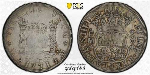 1771年 MO MF メキシコ シルバー 8レアル カリコ-1103 PCGS VF35 #1688