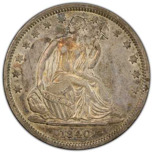 1840年 自由の女神座像ハーフドル PCGS AU-50 小文字-