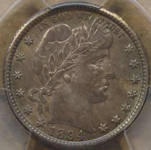 1894-O バーバー クォーター 25セント PCGS認定 AU58