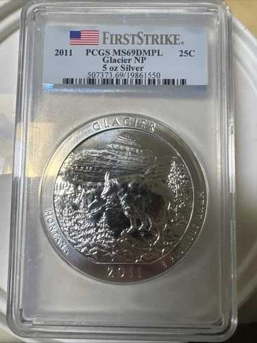 2011年 グレイシャー NP ATB アメリカ ビューティフル 5オンス シルバー PCGS MS69 DMPL ファーストストライク FS
