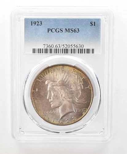 1923年 ピースシルバードル MS63 PCGS 美しいトーン *6629