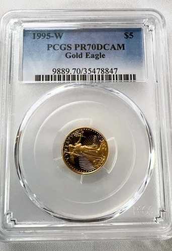 1995W 5ドル アメリカン ゴールド イーグル 1/10オンス ゴールド PCGS PR70 DCAM