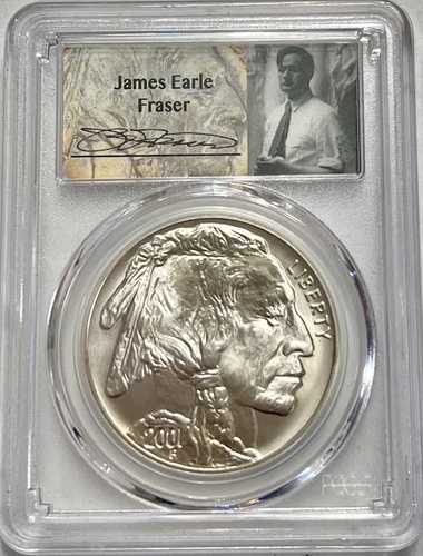 記念銀貨 2001 D アメリカンバッファロー ジェームズ・アール・フレイザー署名