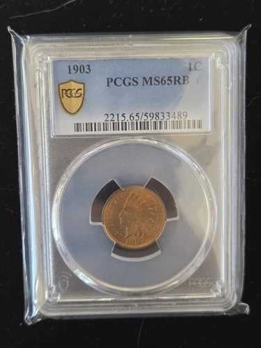 1903年インディアンヘッドセント - 1セント PCGS MS65 RB - レッドブラウン - ゴールドシールド