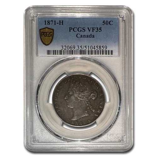 1871-H カナダ シルバー 50セント ビクトリア VF-35 PCGS
