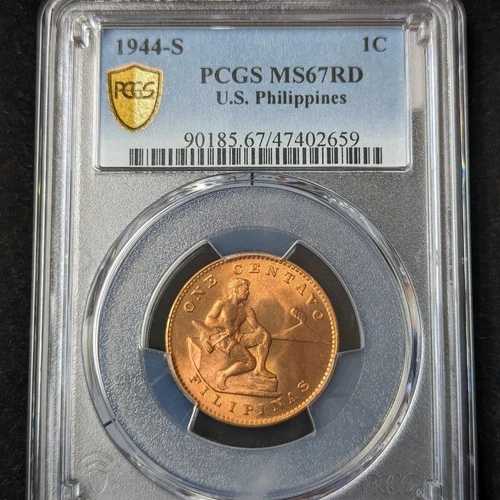 1944-S センタボ PCGS MS67RD アメリカ フィリピン 1セント 90185.67/47402659