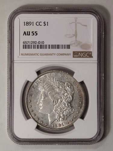 1891-CC モルガン・ダラー S$1 NGC AU55