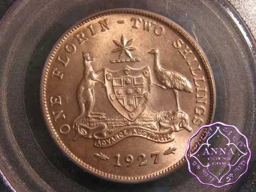 オーストラリア 1927年 フローリン PCGS MS62