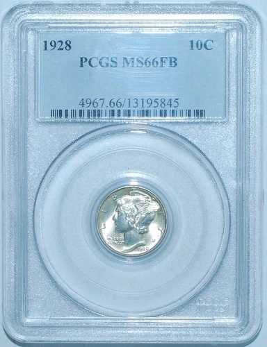 1928年 PCGS MS66FB フルバンド マーキュリーダイム｜WORLD RESOURCE【QUEEN店】