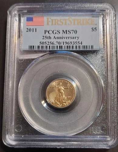 ? 2011年 ゴールド 1/10オンス $5 ゴールド アメリカンイーグルコイン PCGS MS70 ファーストストライク ? 完璧 ?｜WORLD RESOURCE【QUEEN店】