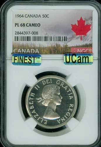 1964年 カナダ 50セント NGC PL68 CAM MAC UCAM 最高級 MAC スポットレス *