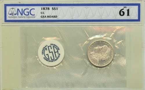 1878-CC モルガン・ダラー GSA ソフトパック S$1 NGC MS61