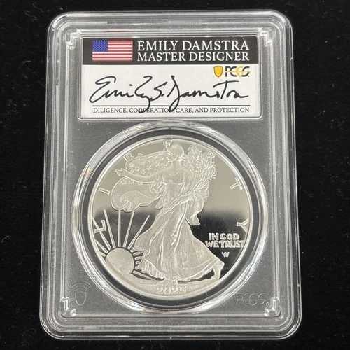 2025-W シルバーイーグル PCGS PR70 AR - コングラッツセット - ダムストラのサイン入り