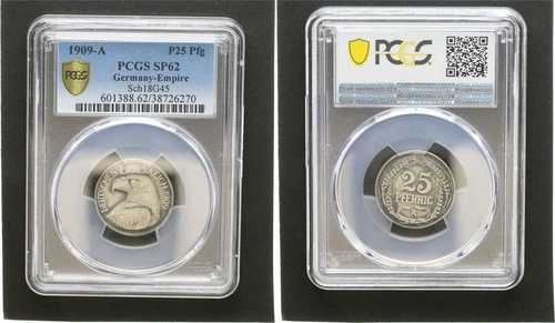 エンパイア 25 ペニヒ トライアルコイン PCGS SP62 ほぼ未使用 (44515)-