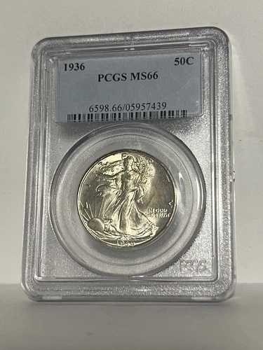 1936-P MS66 PCGS ウォーキング・リバティ・シルバー・ハーフドル 50セント