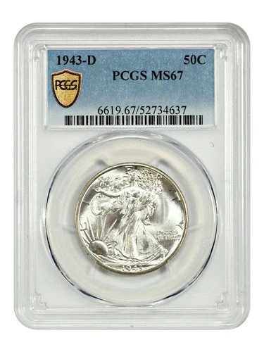 1943-D 50C PCGS MS67 - ウォーキング・リバティ・ハーフダラー