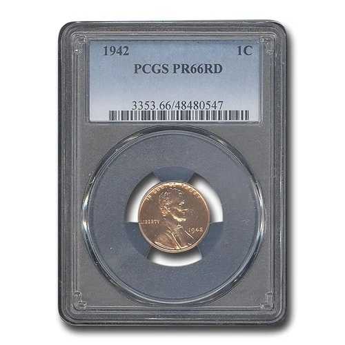 1942年リンカーンセントPR-66 PCGS（レッド）
