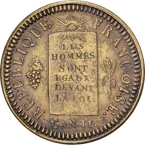 [#1508843] フランス、1/2 ソル・ア・ラ・バランス、1793 / AN II、ラ・ロシェル、レストライク、Br｜WORLD RESOURCE【QUEEN店】
