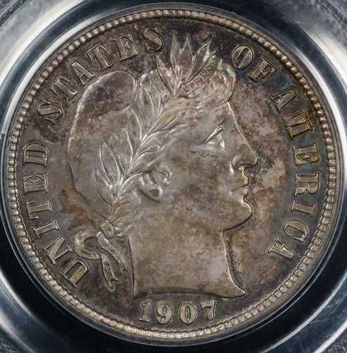 1907年 10セント プルーフ バーバー ダイム PCGS PR 64|WORLD RESOURCE【QUEEN店】