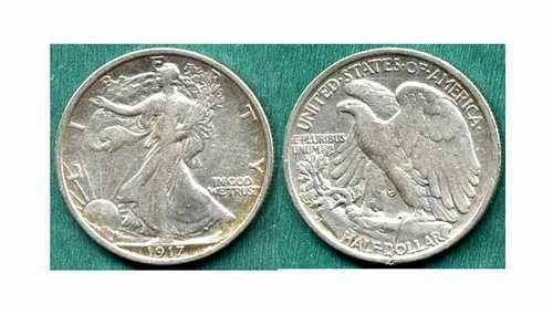 1917-D 50C-リバティウォーキングハーフ++|WORLD RESOURCE【QUEEN店】